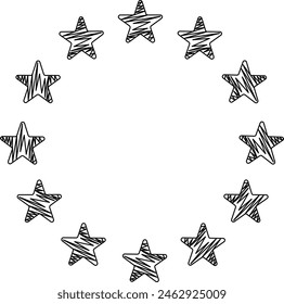 Stars circle icon. Hand drawn Stars circle sign. european union symbol.