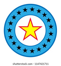 stars in circle icon on white background. stars in circle design for diagram, infographics, chart, presentation, app, UI. flat style. stars border frame symbol. 