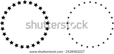 Stars in circle icon. stars circle pattern stencil. Clipart image isolated on white background. infographics, chart, presentation, app, Simple logo vector illustration