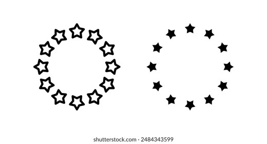 Stars in circle icon set vector illustration graphic design color editable