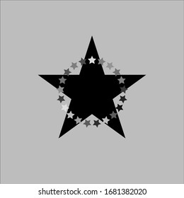 Stars in circle icon template black color editable. Stars in circle symbol vector sign isolated on white background.