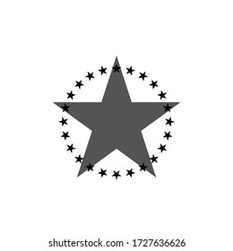 Estrellas en la plantilla de icono de círculo color negro editable. Las estrellas en el símbolo de círculo, símbolo vectorial, están aisladas en el fondo blanco.
