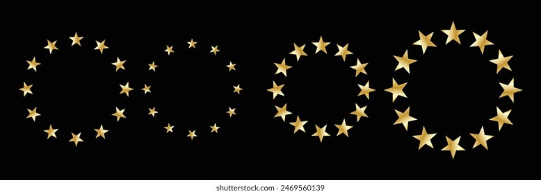 Stars in circle icon template black color editable. Stars in circle symbol vector sign isolated on white background. Simple logo vector illustration for graphic and web design eps 10.