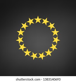 Stars in circle icon. vector illustration isolated on black background.