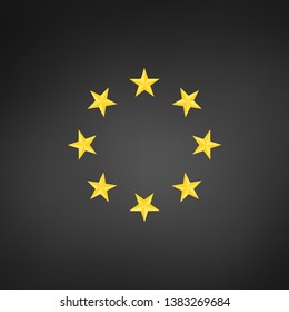 Stars in circle icon. vector illustration isolated on black background.