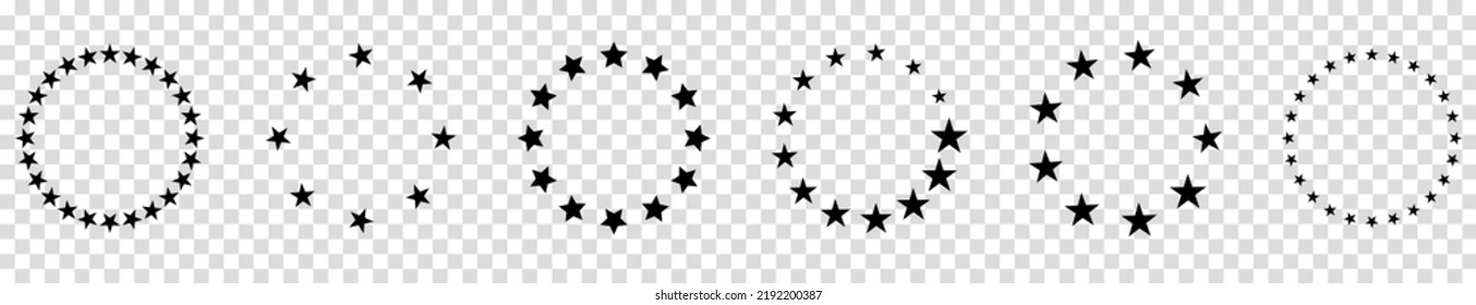 Sterne im Kreis Symbol. Vektorgrafik einzeln auf transparentem Hintergrund