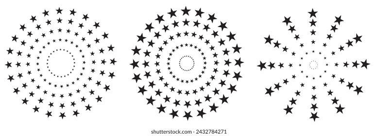  Stars in circle icon vector illustration graphic design. stars in round circular emblem