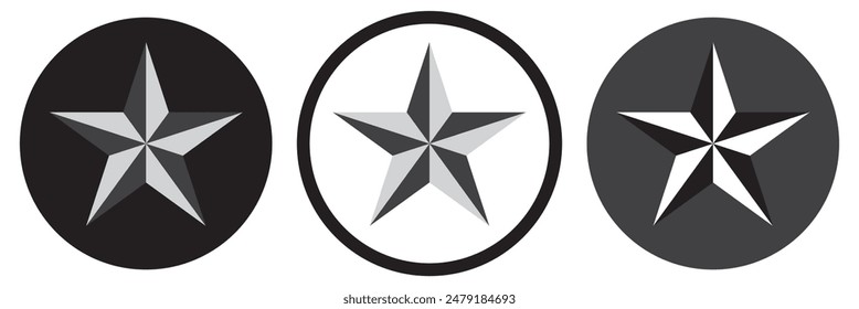 Estrellas en círculo icono Diseño gráfico de Ilustración vectorial.  Estrellas en el símbolo de círculo Vector signo aislado sobre fondo blanco. Ilustración vectorial de logotipo simple para gráficos y Diseño web.