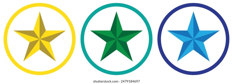 Stars in circle icon vector illustration graphic design.  Stars in circle symbol vector sign isolated on white background. Simple logo vector illustration for graphic and web design.