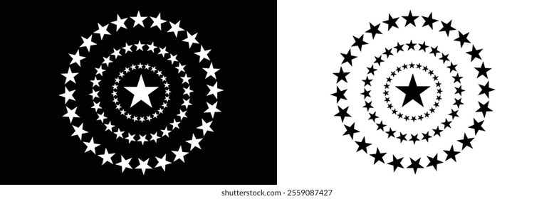 Stars in circle icon vector illustration graphic design .Vector illustration .