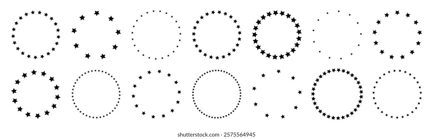 Stars in circle icon vector illustration graphic design. Round frames with stars