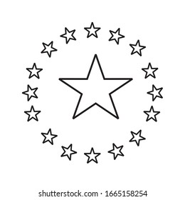 ilustraciones vectoriales de las estrellas en el icono circular