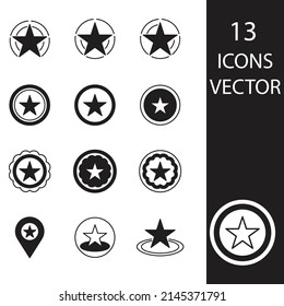 Estrellas en iconos de círculo. Estrellas en el paquete de círculo elementos vectoriales para web infográfica