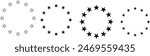 Stars in circle icons set. Vector illustration isolated on white background eps 10.