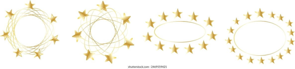 Stars in circle icons set. Vector illustration isolated on white background eps 10.