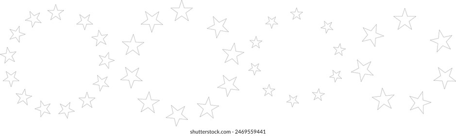 Stars in circle icons set. Vector illustration isolated on white background eps 10.