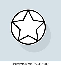 Stars in a circle line icon. Liked, rating, favorites, new year, christmas, rate the service, like, dislike, pie chart, stars. Feedback concept. Vector sticker line icon on white background