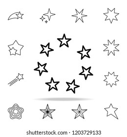 stars in a circle line icon. Web icons universal set for web and mobile