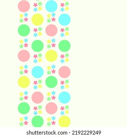 stars and circle with lines simple vertical border seamless pattern. simple vertical border seamless pattern.
