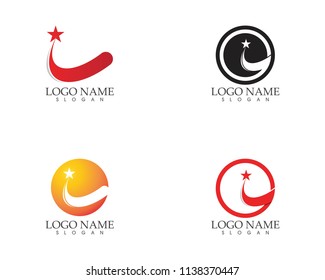 Stars circle logo design vector 