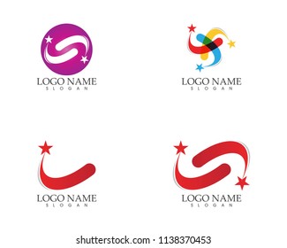 Stars circle logo design vector 