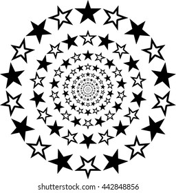 Stars in circle on white background. Vector illustration.