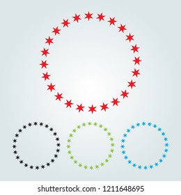 stars circle ornamnent for background frame logo 