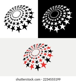 Stars Circle Round Abstract Logo