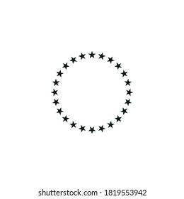 Stars in a circle. Round frame of stars. Simple vector illustration on a white background.