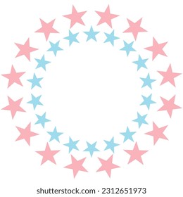 Estrellas en forma de círculo con colorido.