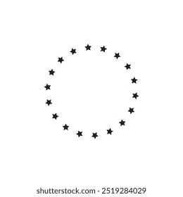 Sterne in Kreisform Symbol. Vorlage für Prämie, Preis, Belohnung. Vektorbild. Einzeln auf schwarzem Hintergrund.
