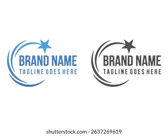 stars and circle shape logo design, vector illustration, isolated on transparent background