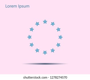 Stars in circle. Vector art.