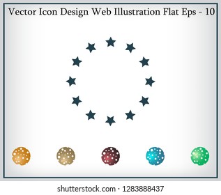Stars in circle. Vector art.