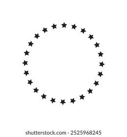 Stars in a circle. Vector art.
