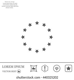 Stars in circle. Vector art.