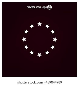 Stars in circle. Vector art.