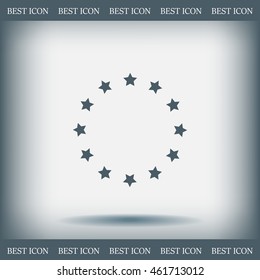Stars in circle. Vector art.