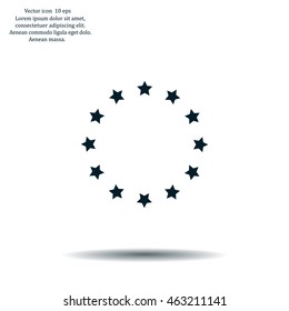 Stars in circle. Vector art.