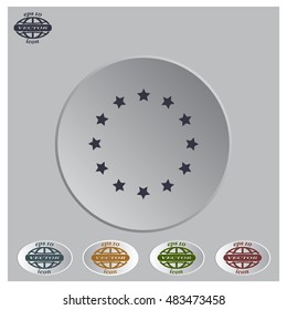 Stars in circle. Vector art.