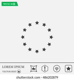 Stars in circle. Vector art.