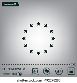Stars in circle. Vector art.