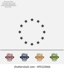 Stars in circle. Vector art.