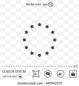 Stars in circle. Vector art.