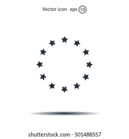 Stars in circle. Vector art.