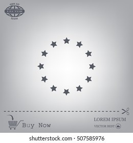Stars in circle. Vector art.