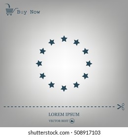 Stars in circle. Vector art.