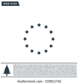 Stars in circle. Vector art.