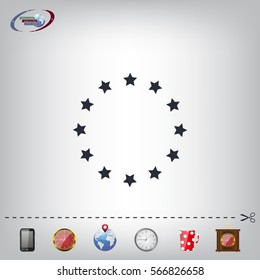 Stars in circle. Vector art.
