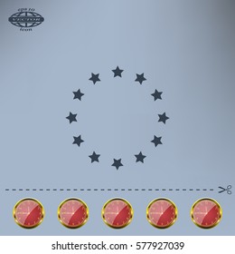 Stars in circle. Vector art.